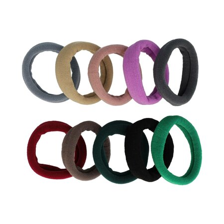 Haarelastieken Endless Color Mix 4,5cm Beige Grijs Paars Rood Groen