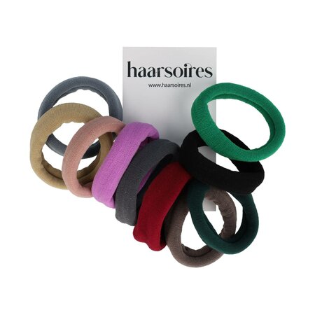 Haarelastieken Endless Color Mix 4,5cm Beige Grijs Paars Rood Groen