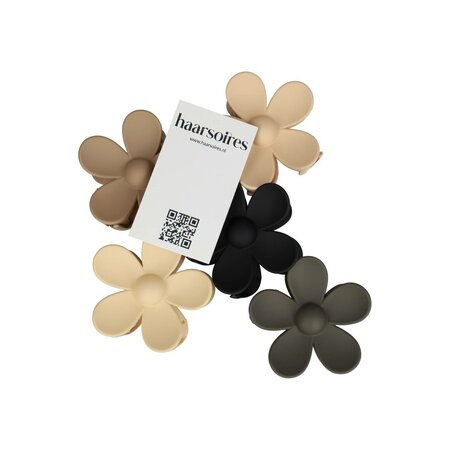HaarKlemmen Set XL Bloem 8cm Naturel