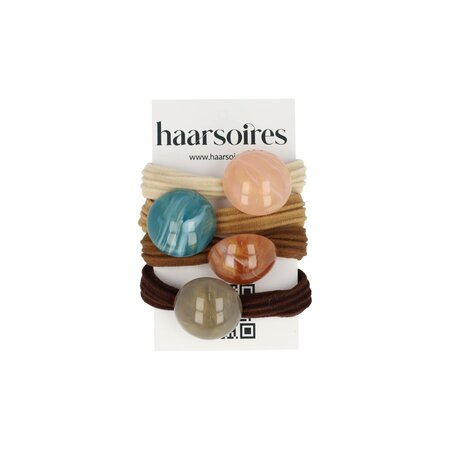 Haarelastiek Cirkel Kraal Ornament Color Bruin