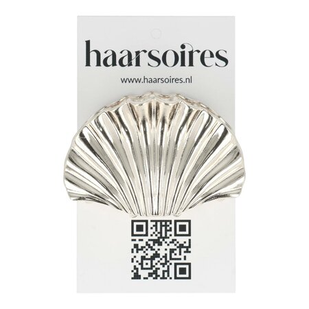 Haarklem Schelp Metaal 5,5cm Zilver