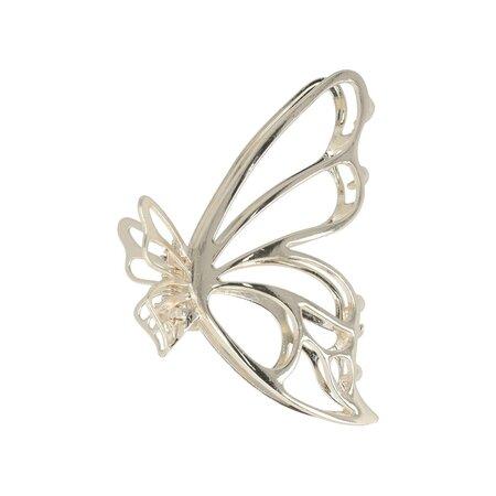 Haarklemmen Open Vlinder Vorm Metaal 7cm Zilver