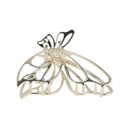 Haarklemmen Open Vlinder Vorm Metaal 7cm Zilver