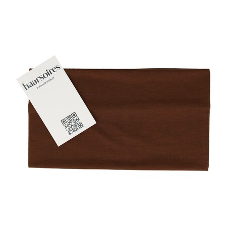 Haarband Basic 11cm Effen Stof Bruin