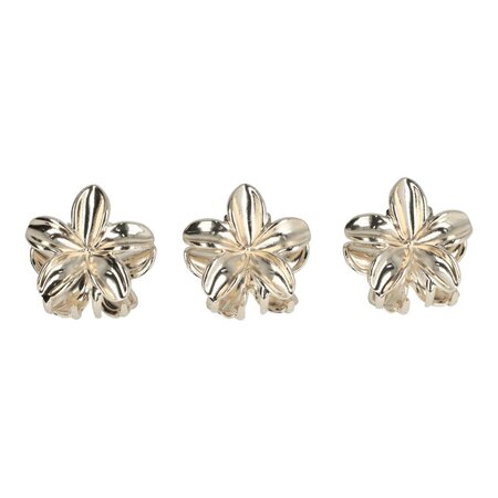 Haarklemmen Lelie Bloem Klein 3 Stuks 3cm Zilver