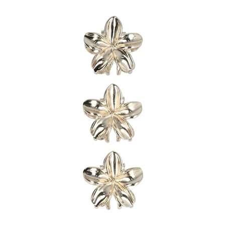 Haarklemmen Lelie Bloem Klein 3 Stuks 3cm Zilver