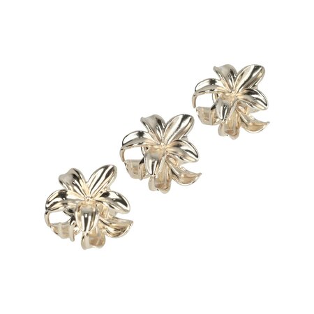 Haarklemmen Lelie Bloem Klein 3 Stuks 3cm Zilver