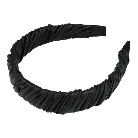 Diadeem Gedraaid Imitatie Leder 3cm Zwart