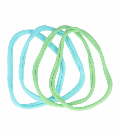Haarband Elastiek Sport Endless Nylon 4 Stuks Duo Blauw Groen