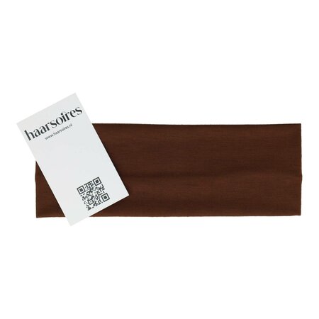 Haarband Basic 7cm Effen Stof Bruin