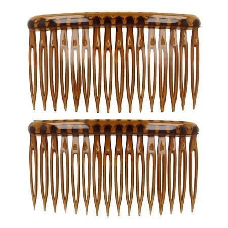 Haarkammen Opsteek Set Rond Grove Tand 8cm Bruin