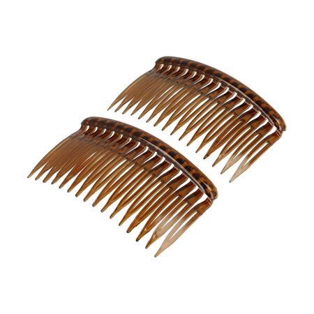 Haarkammen Opsteek Set Rond Grove Tand 8cm Bruin