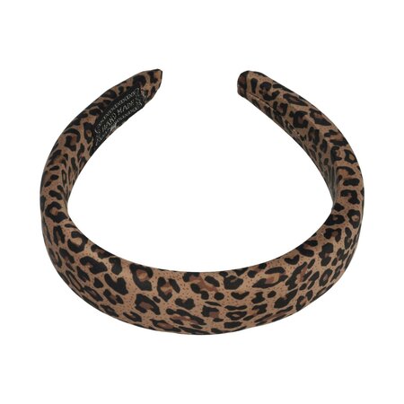 Diadeem Dik Stof 3cm Panter Print Zwart Bruin