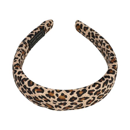 Diadeem Dik Stof 3cm Panter Print Zwart Bruin Beige