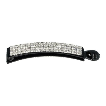 Bananenklem Recht Strass Steentjes 9,5cm Zwart