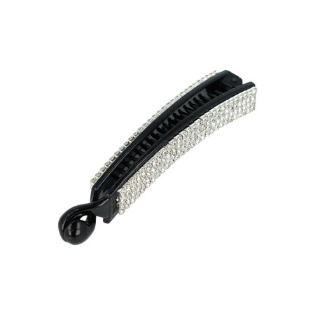 Bananenklem Recht Strass Steentjes 9,5cm Zwart