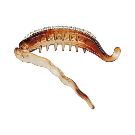 Haarclip Strass Steentjes 7cm Bruin