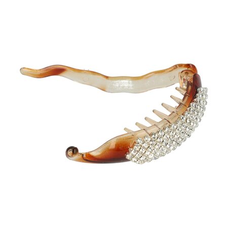 Haarclip Strass Steentjes 7cm Bruin