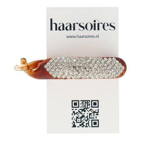 Haarclip Strass Steentjes 7cm Bruin