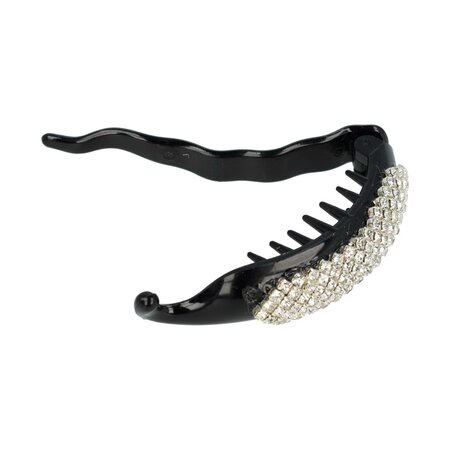 Haarclip Strass Steentjes 7cm Zwart