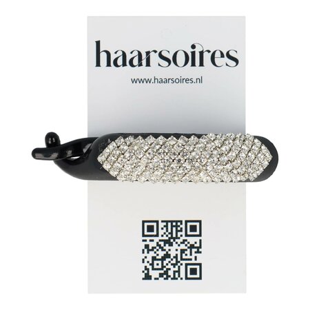 Haarclip Strass Steentjes 7cm Zwart