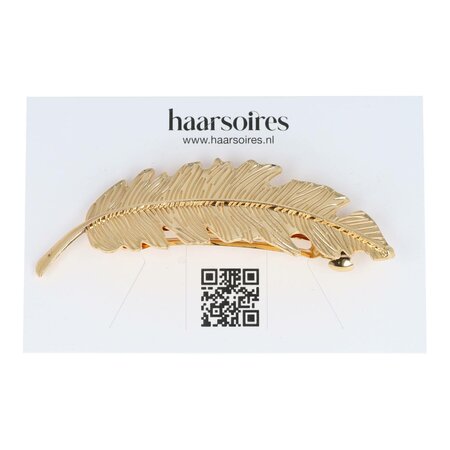 Haarspeld Veer 9cm Goud