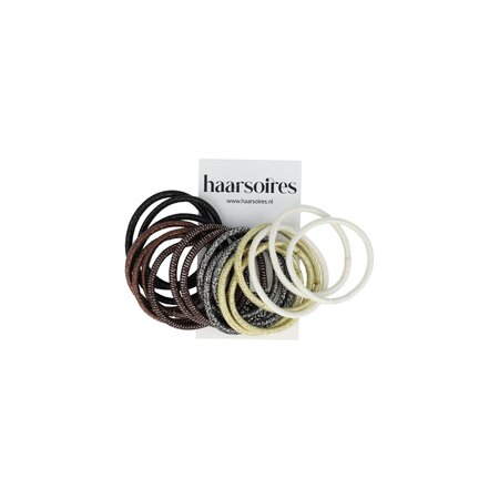 Haarelastieken Glitter 18 Stuks Goud Bruin Naturel