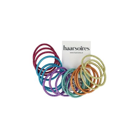 Haarelastieken Glitter 18 Stuks Color Metallic