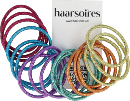 Haarelastieken Glitter 18 Stuks Color Metallic