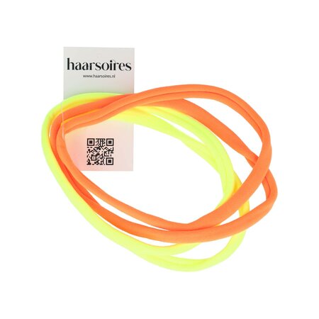 Haarband Endless Sport Elastiek Nylon 4 Stuks Geel Oranje