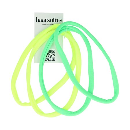 Haarband Endless Sport Elastiek Nylon 4 Stuks Geel Groen