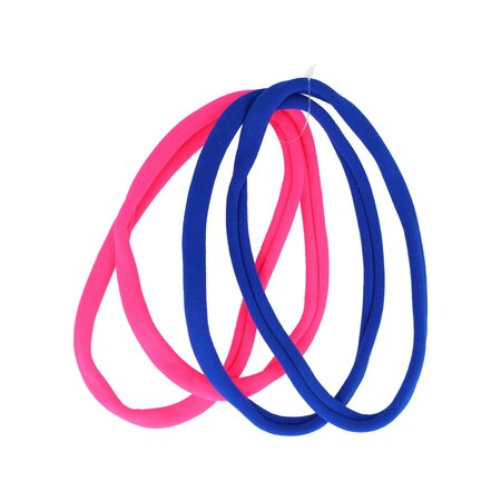 Haarband Endless Sport Elastiek Nylon 4 Stuks Roze Blauw