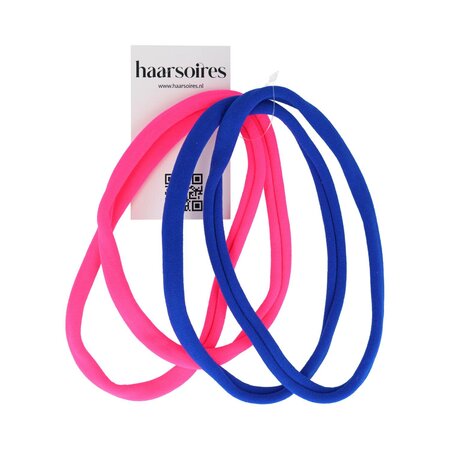 Haarband Endless Sport Elastiek Nylon 4 Stuks Roze Blauw