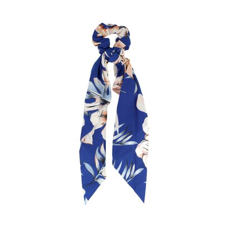 Scrunchie Linten Bloemen Print Blauw