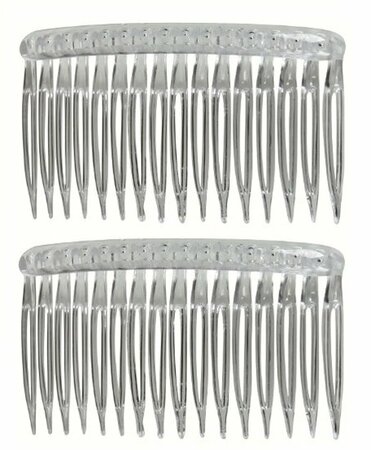 Haarkammen Opsteek Set Recht Grove Tand 8cm Transparant