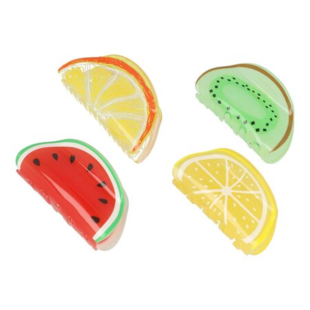 Haarklem Fruit Vorm 8cm Groen Rood Geel
