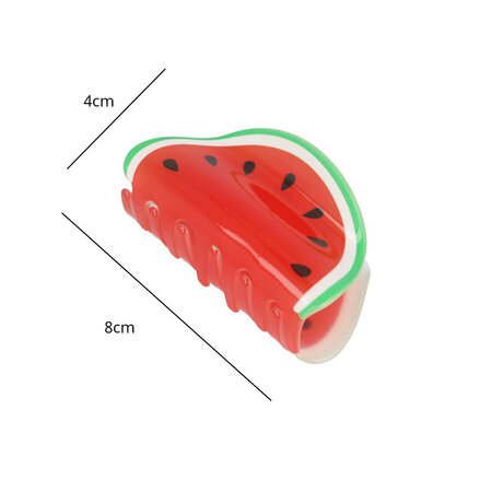 Haarklem Fruit Vorm 8cm Groen Rood Geel