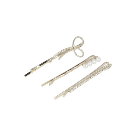 Schuifspeldjes Bloem Strik Parel Strass 6cm Zilver