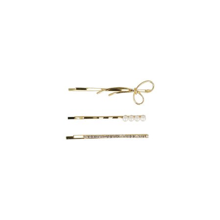 Schuifspeldjes Bloem Strik Parel Strass 6cm Goud