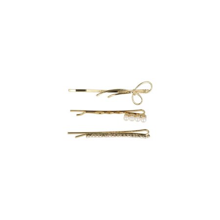 Schuifspeldjes Bloem Strik Parel Strass 6cm Goud