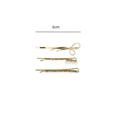 Schuifspeldjes Bloem Strik Parel Strass 6cm Goud