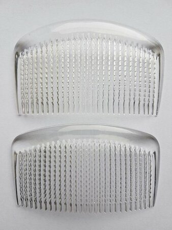 Haarkammen Opsteek Set Rond Fijne Tand 9cm Transparant