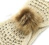Haarband Winter Steentjes Furry Creme - Gebreide Haarband
