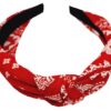 1756399609 Haarband Diadeem 3cm – Knoop – Paisleyprint Stof – Rood