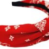 1756399615 Haarband Diadeem 3cm – Knoop – Paisleyprint Stof – Rood