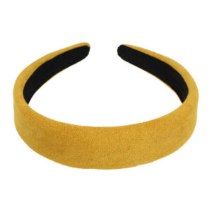 Haarband Diadeem 3cm – Zacht Gevuld – Velvet Stof – Geel