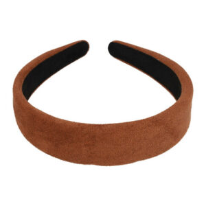 Haarband Diadeem 3cm – Zacht Gevuld – Velvet Stof – Bruin
