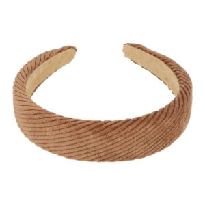 Haarband Diadeem 3cm – Zacht Gevuld – Ribstof – Donkerbruin