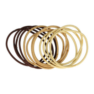 Haarelastieken basic - Dun zonder metaal - Beige bruin - Set van 12