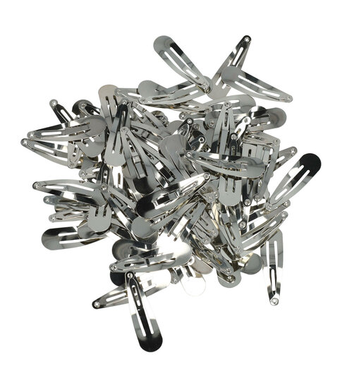 2034946581 DIY haarspeld klikklak 4 cm – metalen klikklakspeldjes – zilver – set van 100